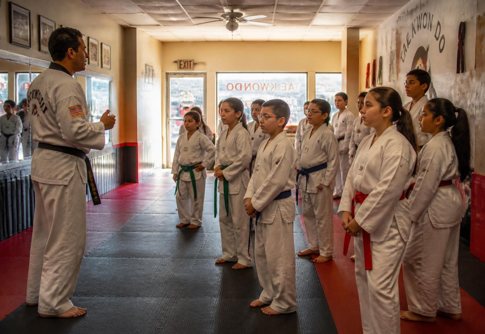 Youth martial arts class training at Sud'n Impact in Fort Wayne, Indiana
